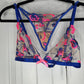 Blue/pink floral lace lingerie set with bow detail #lingerie #floral - Image 2