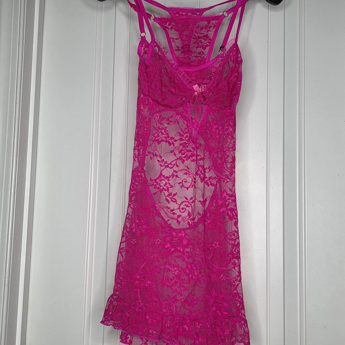 Pink lace lingerie dress with floral pattern #lingerie #floral - Image 3