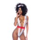 White lace with red trim nurse bodysuit #nurse #costume #lingerie #Halloween - Image 1