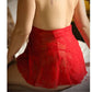 Red lace halter dress with floral pattern #halter #lace #lingerie - Image 2