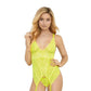 neon Yellow lace bodysuit with floral embroidery #lingerie #floral - Image 2