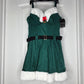 Chili La Cheri Elfina green Christmas dress with white fur trim and red bow, size S/M. Polyamide & elastane. #christmas #holiday - Image 1