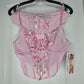 elegant moments pink corset top with floral embroidery and panties #lingerie #corset - Image 2