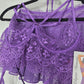 Purple lace crop top with floral embroidery #fairycore #romantic #lingerie - Image 1