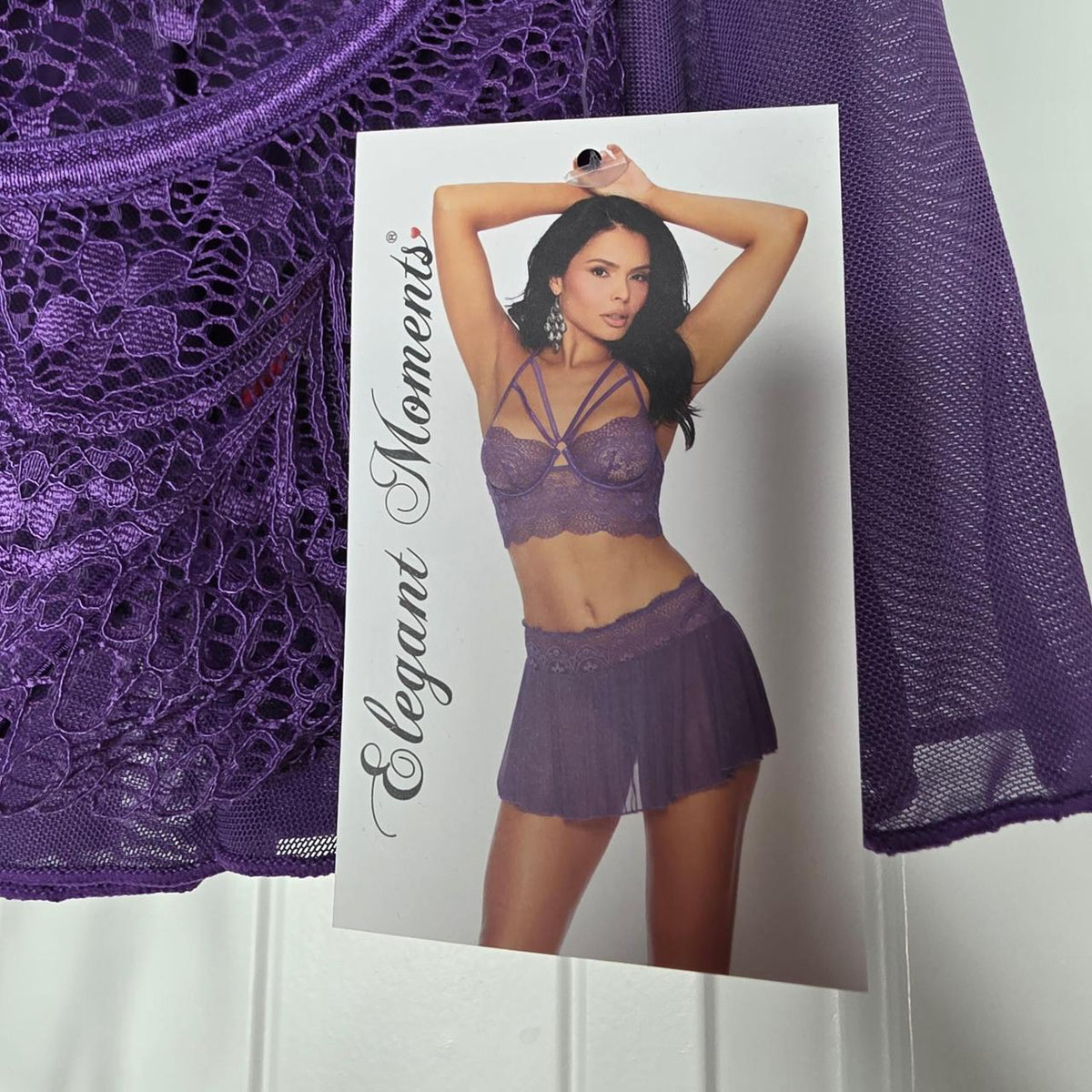 Purple lace crop top with floral embroidery #fairycore #romantic #lingerie - Image 2