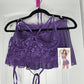 Purple lace crop top with floral embroidery #fairycore #romantic #lingerie - Image 3