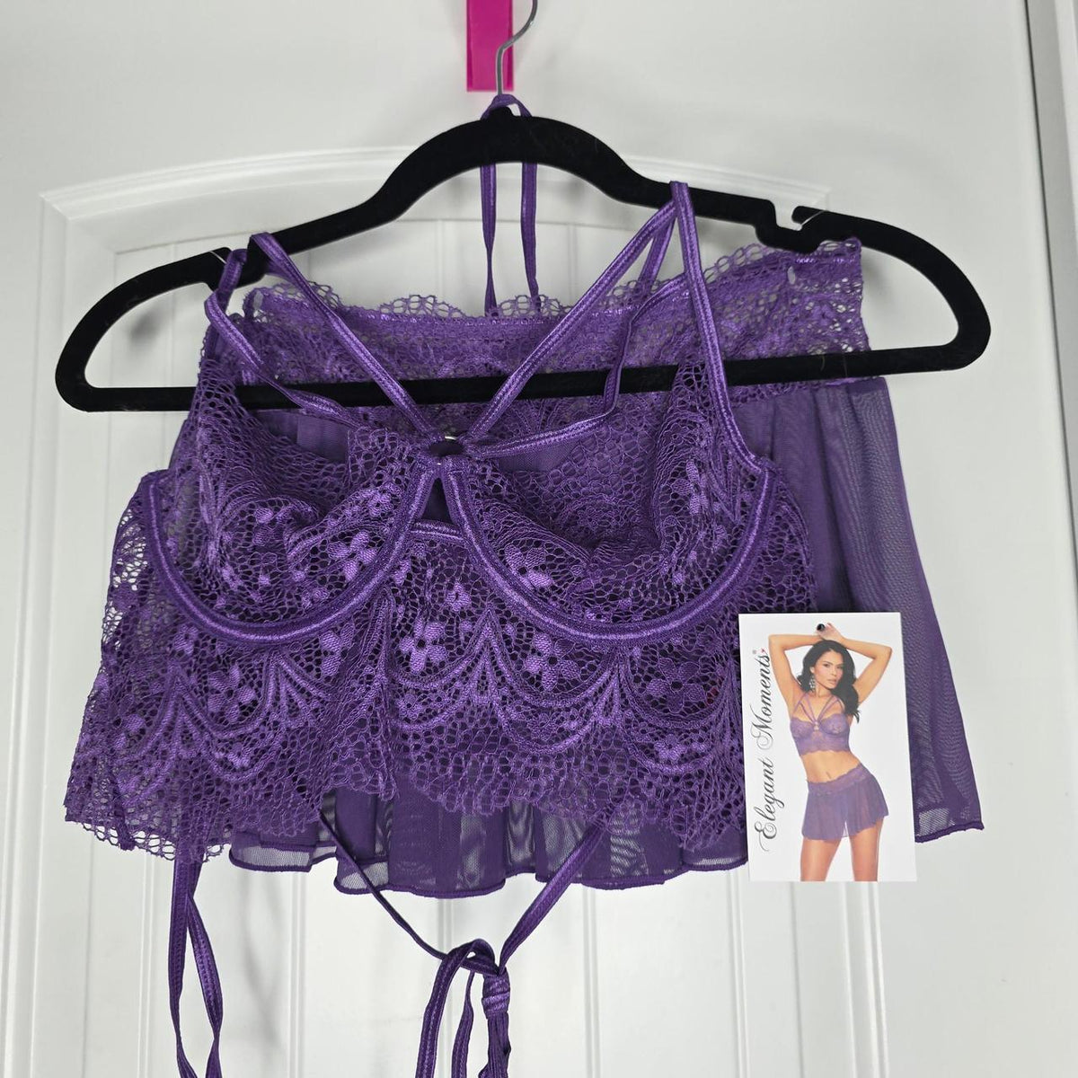 Purple lace crop top with floral embroidery #fairycore #romantic #lingerie - Image 3