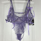 Purple lace lingerie set with bows in size S/M. Polyamide & elastane. #lingerie #intimate - Image 2