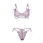 Purple lace lingerie set with bows in size S/M. Polyamide & elastane. #lingerie #intimate - Image 6