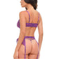 oh la la Cheri purple lace bralette with floral embroidery, size S/M. Nylon & spandex. #lingerie #floral - Image 8