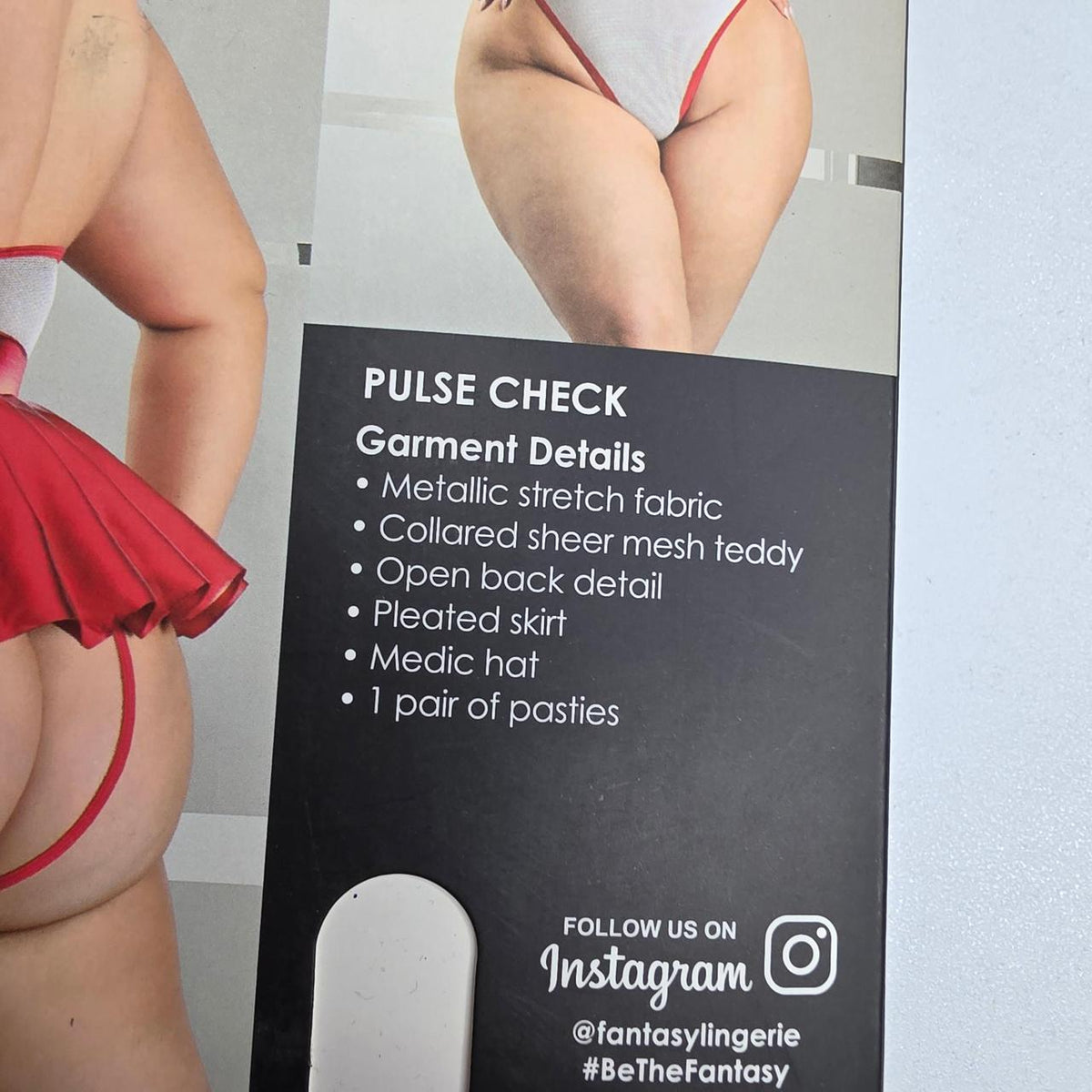 Fantasy Lingerie Pulse Check Costume Set in red & white, size 3X/4x. - Image 4