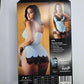 Curve Fantasy Lingerie Elise Lace Trim Chemise & G-string in light blue with black lace trim #lingerie #curve #intimate - Image 4