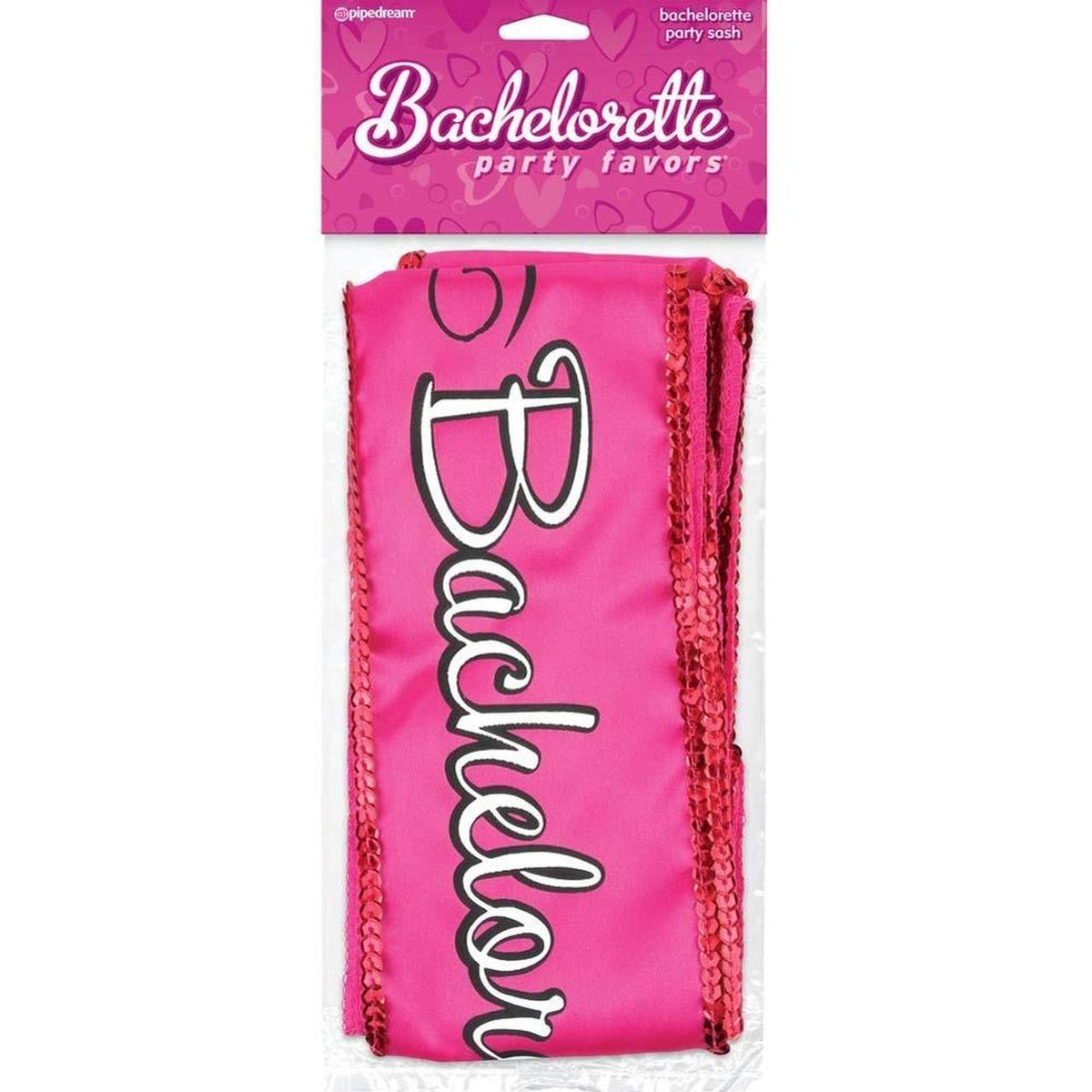 Pink bachelorette sash with white cursive text reading 'Bachelorette' with sparkles sequence - Image 4