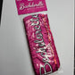 Pink bachelorette sash with white cursive text reading 'Bachelorette' with sparkles sequence - Image 3