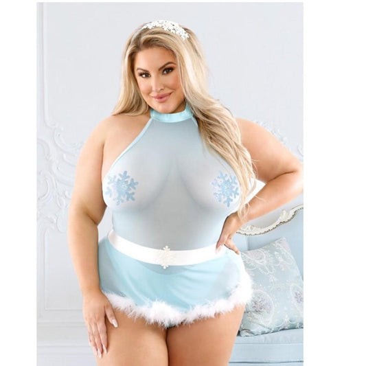 Fantasy Lingerie Stay Frosty Ice Queen Costume Set in Light Blue size 3x/4x - Image 1