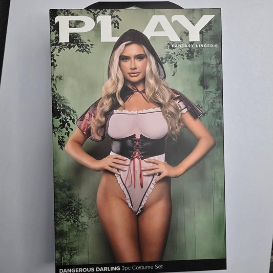 Play Fantasy Lingerie Dangerous Darling 3pc Costume Set in m/l - Image 2