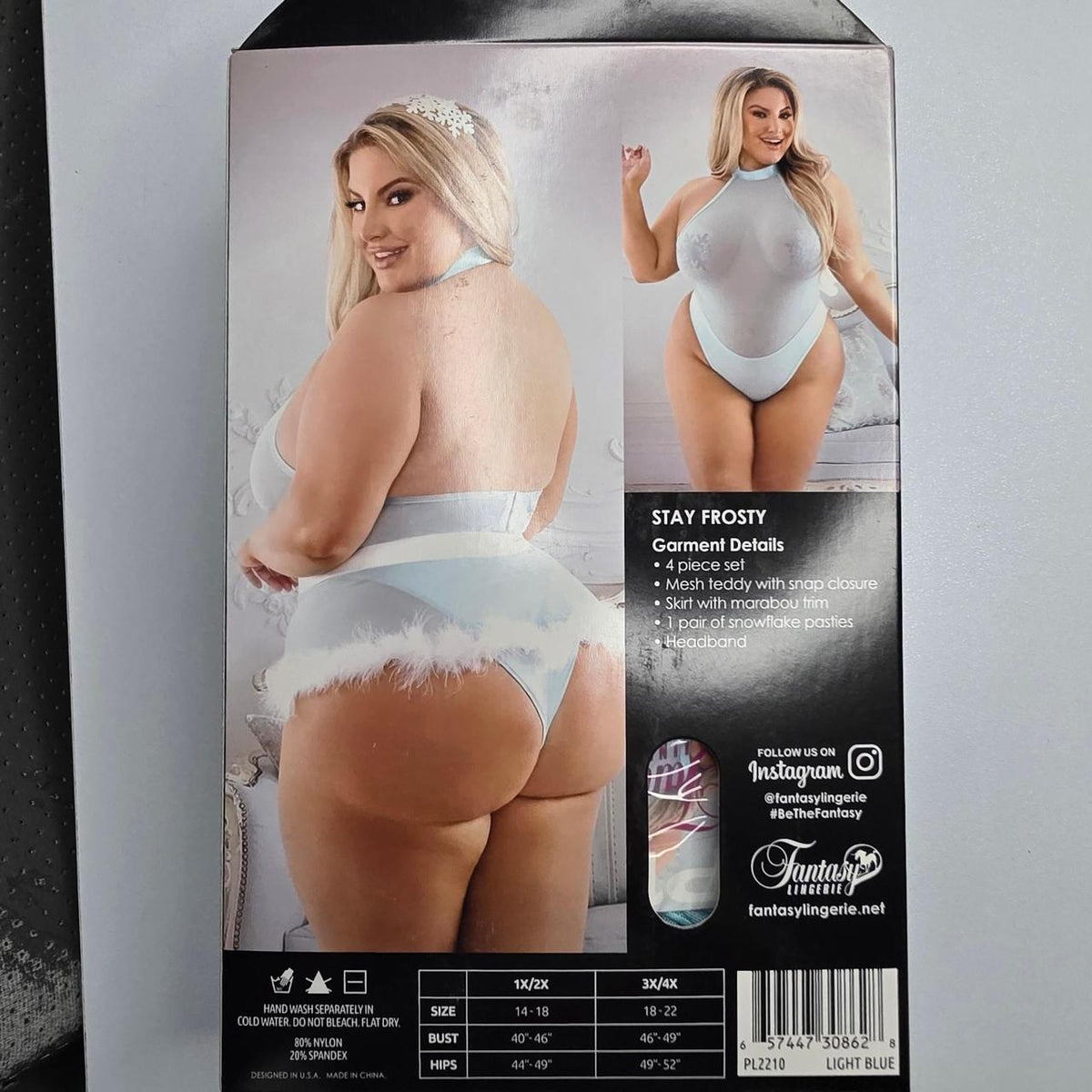 Fantasy Lingerie Stay Frosty Ice Queen Costume Set in Light Blue size 3x/4x - Image 3