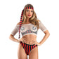 Fantasy Lingerie Treasured Costume Set in red/black striped polyester & spandex #costume #lingerie - Image 1