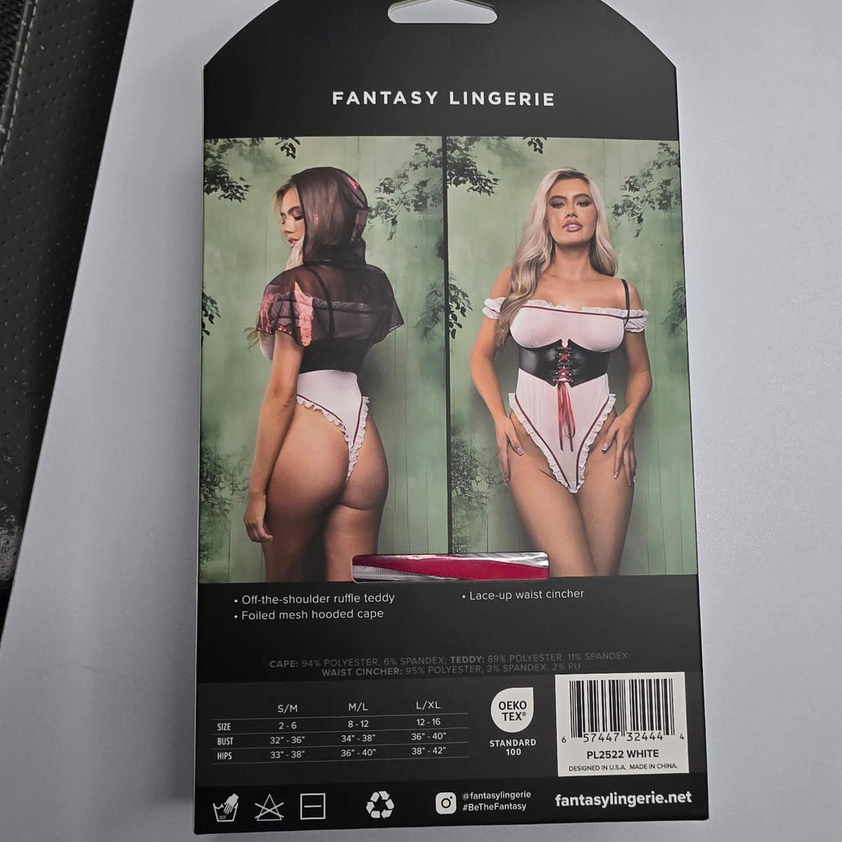 Play Fantasy Lingerie Dangerous Darling 3pc Costume Set in m/l - Image 3