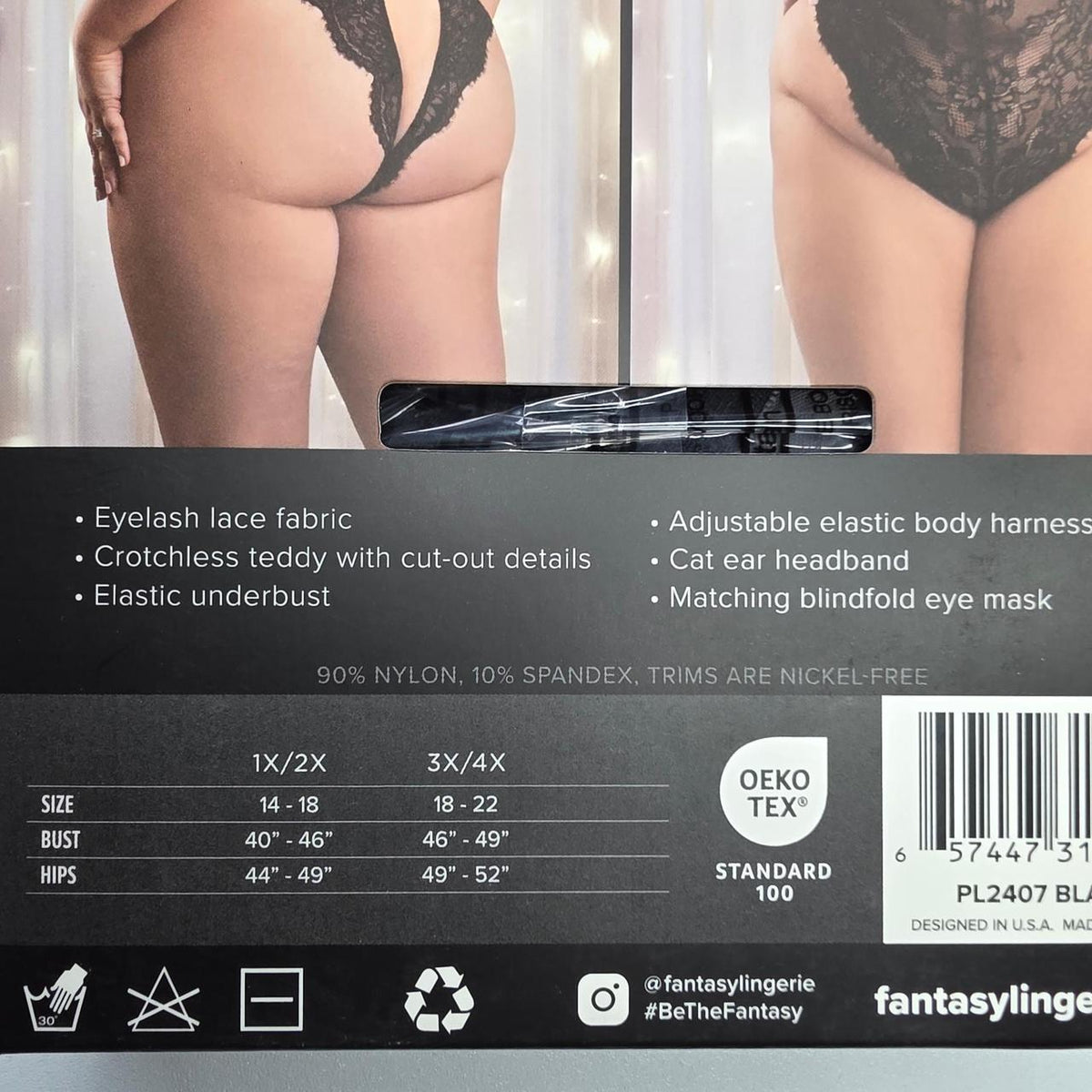 Fantasy Lingerie Feral For You 4pc Costume Set in black lace #costume #lingerie - Image 4