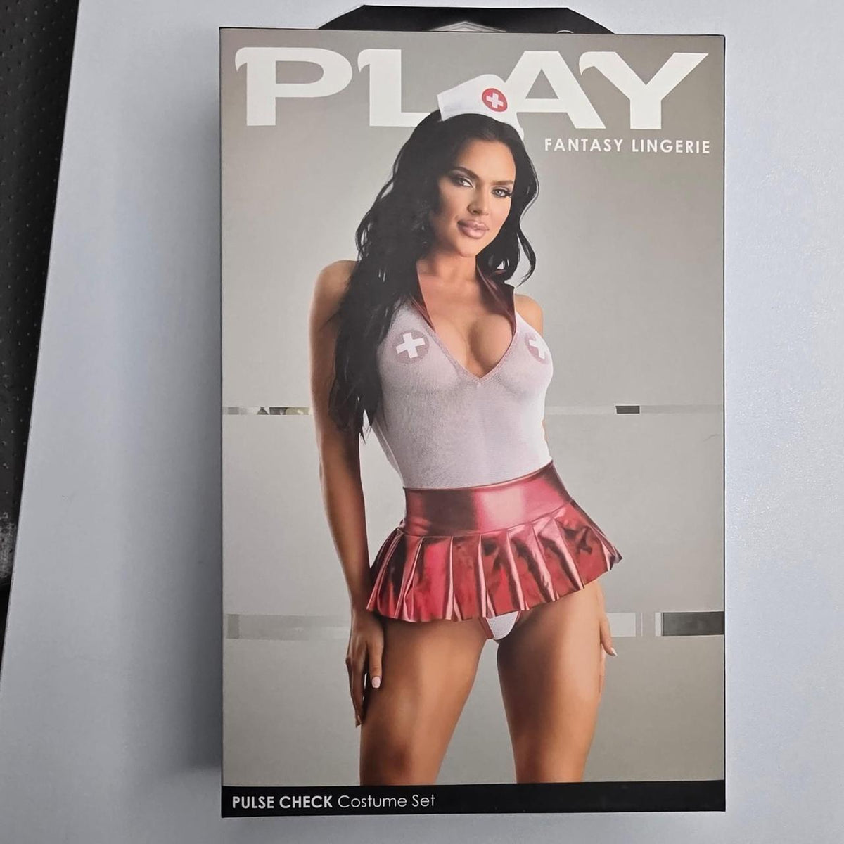 Play Fantasy Lingerie Pulse Check Costume Set in red & white #costume #fantasy - Image 2