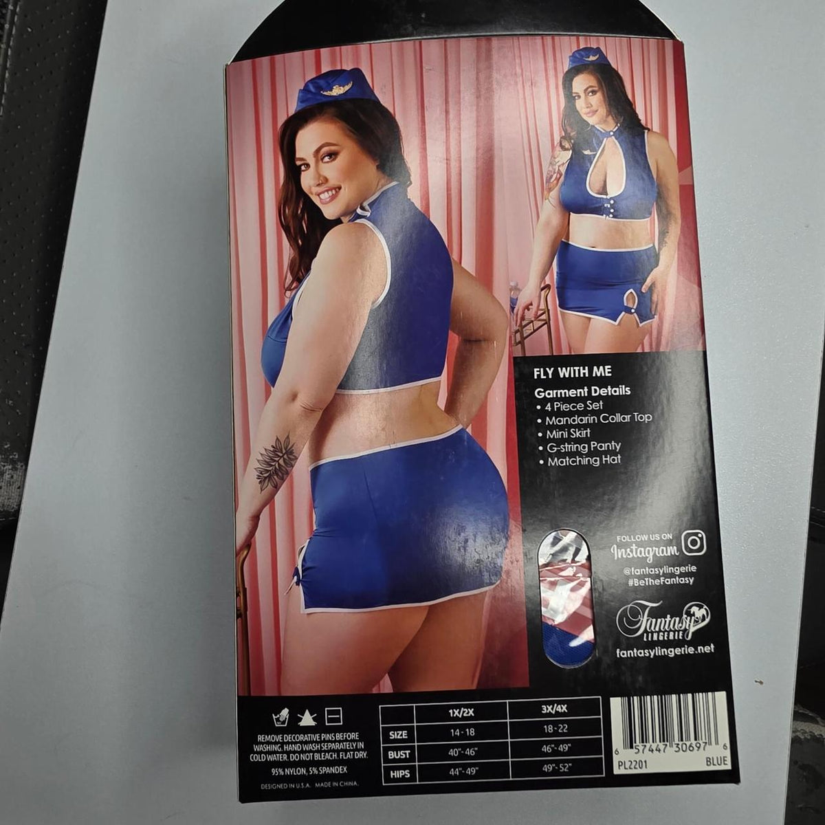Fantasy Lingerie blue & white flight attendant costume set #costume #flightattendant - Image 3