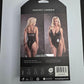 Black mesh bodysuit with faux leather accents and silver badge detail #bodysuit #mesh - Image 3