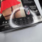 Fantasy Lingerie Squad Goals Cheerleader Costume Set in red/black with black trim - Image 4