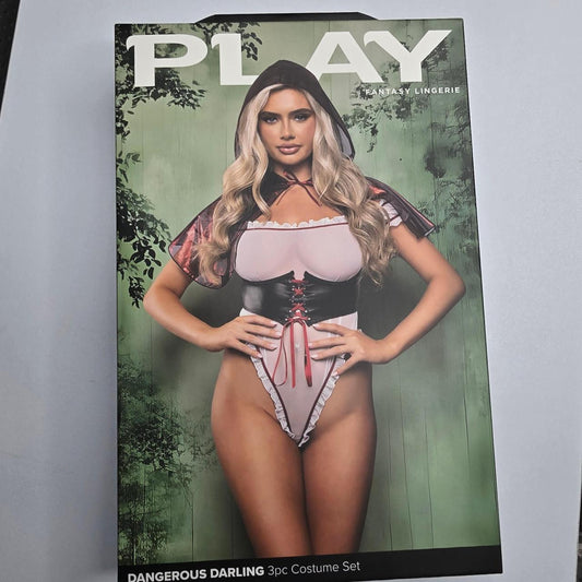 Play Fantasy Lingerie Dangerous Darling 3pc Costume Set in s/m - Image 2
