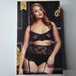 Black peekaboo lace bra cincher and panty - Image 2