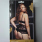 Black peekaboo lace bra cincher and panty - Image 3