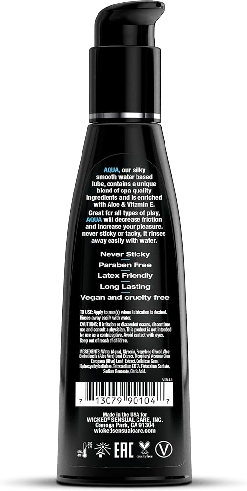 Wicked Aqua 4oz Water Based Lubricant
