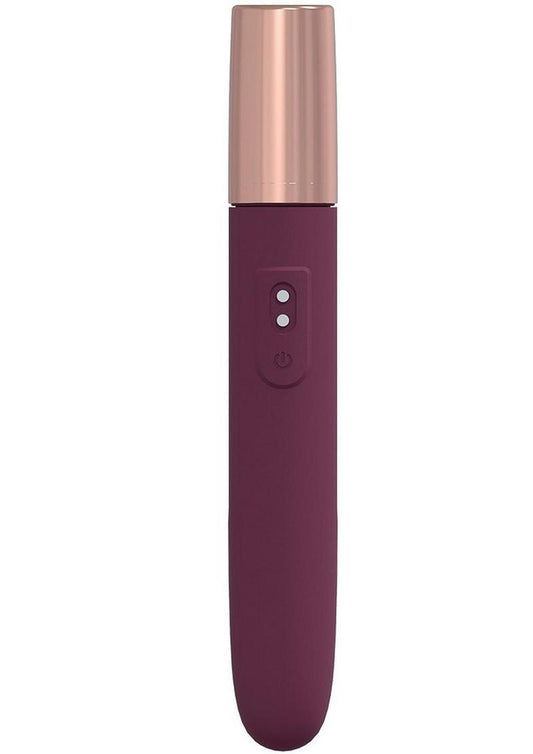LoveLine The Traveler Rechargeable 10 Speed Travel Vibrator - Burgundy - Holds Lubricant - Special Sale