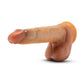 Davinci Silicone Sliding Foreskin Dildo with Squeezable Balls 8in - Caramel