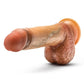Raphael Silicone Sliding Foreskin Dildo with Squeezable Balls 9.5in - Caramel