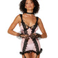 Dreamgirl Diamond stretch mesh garter slip and G-string set