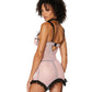 Dreamgirl Diamond stretch mesh garter slip and G-string set