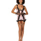 Dreamgirl Diamond stretch mesh garter slip and G-string set