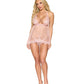 Dreamgirl Flocked Hearts Babydoll & G-String