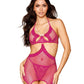 Dreamgirl Fishnet and Scalloped Lace Trim Garter Slip and G-string Set