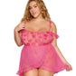 Dreamgirl Plus 3D Floral Babydoll and G-String