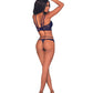 Dreamgirl Fishnet & Scalloped Lace Bra Set with Plunge Neckline 12431