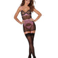 Dreamgirl Flocked Pin Dot Stretch Mesh Garter Slip