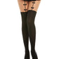 Dreamgirl Nude Nylon Pantyhose With Black Knitted Thigh High