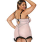 Dreamgirl Diamond stretch mesh garter slip and G-string set