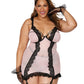 Dreamgirl Diamond stretch mesh garter slip and G-string set