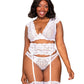 Dreamgirl Lace & Mesh Garterbelt & Panty Set with Keyhole Ribbon Back Detail 12437