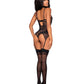 Dreamgirl Scalloped Stretch Lace Garterteddy with Collar 12462