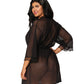 Dreamgirl Stretch mesh teddy and robe set with lace trim details